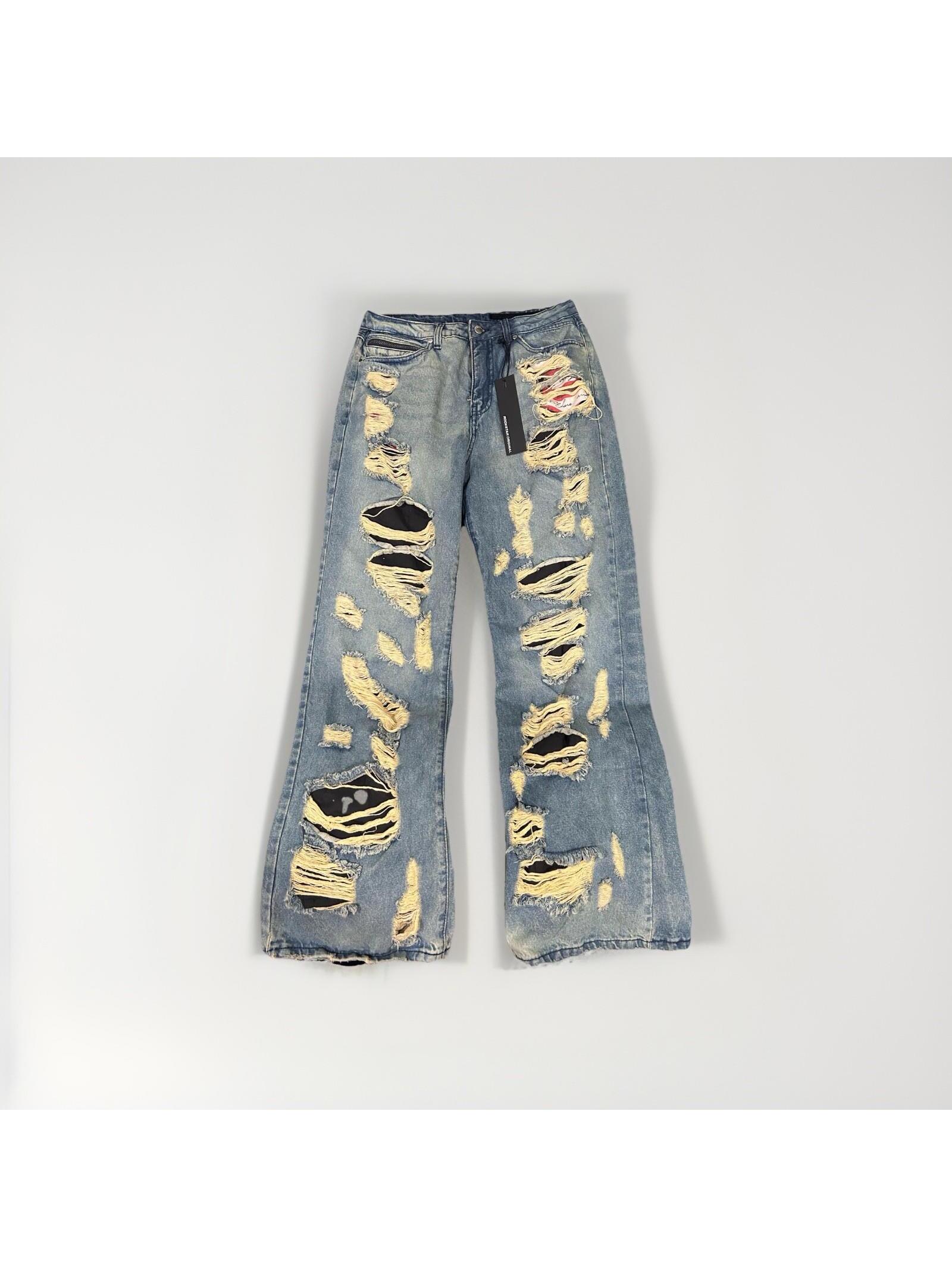 Rockstar Original Tamyra Blue Baggy Jeans M Distressed Nwt